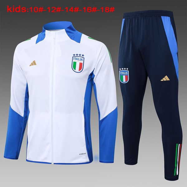 Niños Chandal Italia 2024 2025 Blanco Azul 3